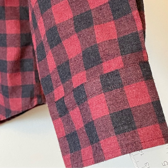 Black Brown 1826 Plaid Flannel Shirt-Mens Colour Maroon and Black Size L… - Picture 6 of 12